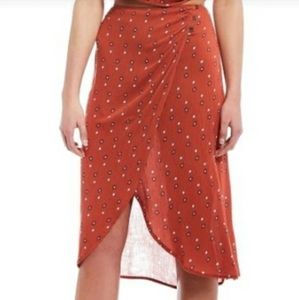 Patrons Of Peace Red Printed Wrap Skirt